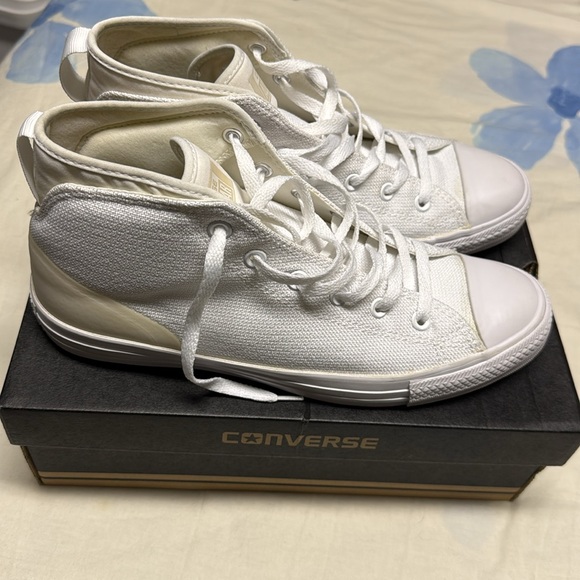 NIB Converse AllStar Chuck Taylor Syde Street Mid white sneakers Men 10 Women 12 - Picture 3 of 15